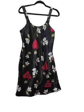 Y2K Black Floral Slip Dress Brand: Precious